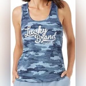 Lucky Brand Like New Blue Camo Tank Top